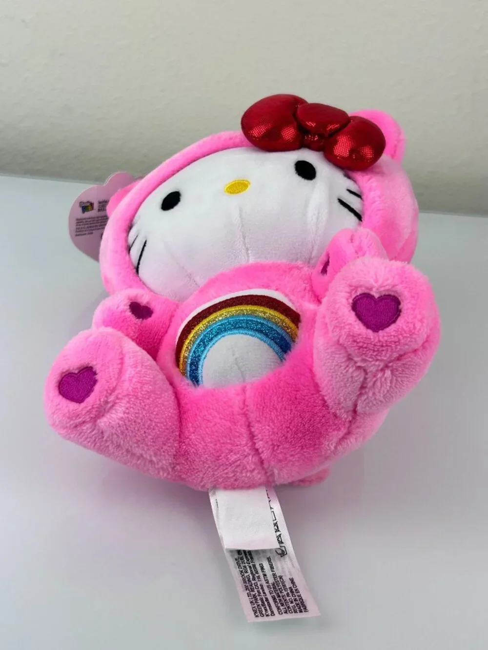 Care Bears Hello Kitty Stuffed Animal Plush Rainbow Bow Gift Cute NWT Sanrio